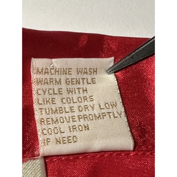 Vintage 90s Gold Label Victoria Secret Satin Red Silky Sleepshirt Nightshirt S - Picture 9 of 9